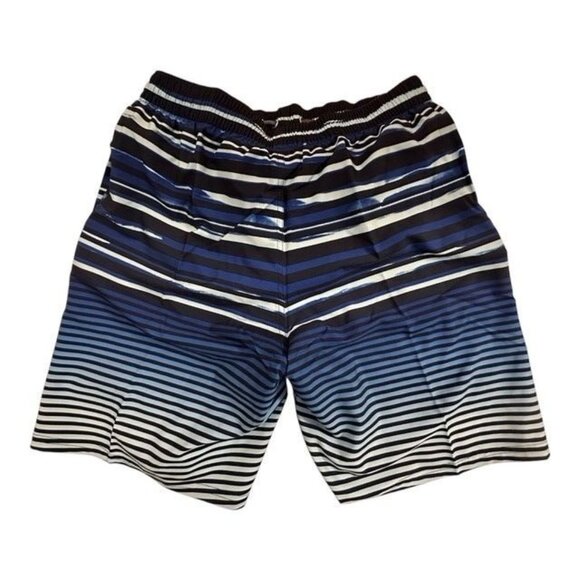 Nike Blue Fade Stripe Breaker 9" Swim Trunks Bathing Suit w/ Pockets Men's M NEW - Picture 7 of 12